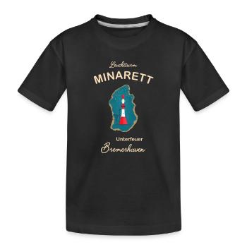 Bremerhaven, lighthouse underfire, minaret, - Kids' Premium Organic T-Shirt - black - Front