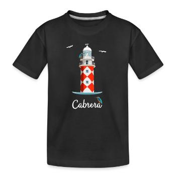 Îles Baléares Île Cabrera, dessin du phare - T-shirt bio Premium Enfant - noir - Devant