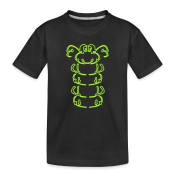 Raupe in grün - Kinder Premium Bio T-Shirt - Schwarz - Vorne