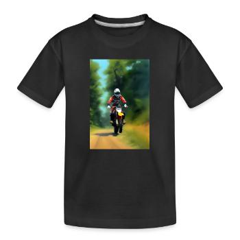 Motocross Fahren - Kinder Premium Bio T-Shirt - Schwarz - Vorne