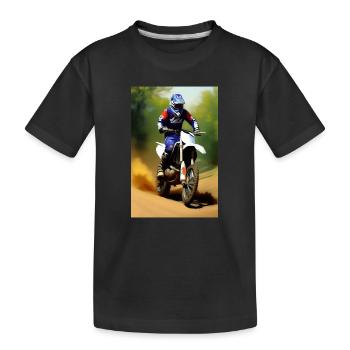 Motocross Fahren - Kinder Premium Bio T-Shirt - Schwarz - Vorne