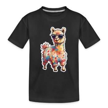 Alpaga éclaboussé de peinture fraîche - T-shirt bio Premium Enfant - noir - Devant