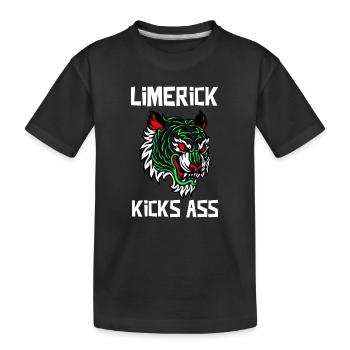 Limerick Kicks Ass Ireland - Kids' Premium Organic T-Shirt - black - Front