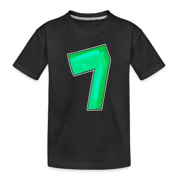 Number 7 Number Seven - Kids' Premium Organic T-Shirt - black - Front