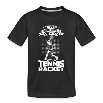 Joueur de tennis - T-shirt bio Premium Enfant - noir - Devant
