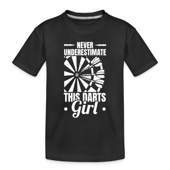 Ne sous-estimez jamais cette fille dard - T-shirt bio Premium Enfant - noir - Devant