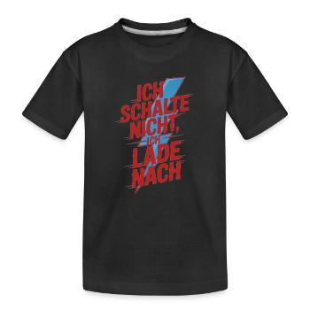 Je ne me déplace pas, je recharge - T-shirt bio Premium Enfant - noir - Devant
