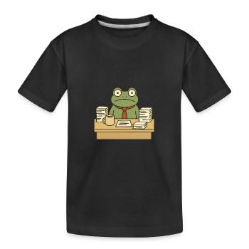 Business Frog - Kids' Premium Organic T-Shirt - black - Front