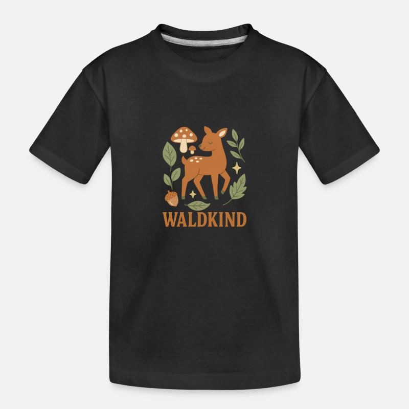 Waldkind - Kinder Premium Bio T-Shirt - Schwarz