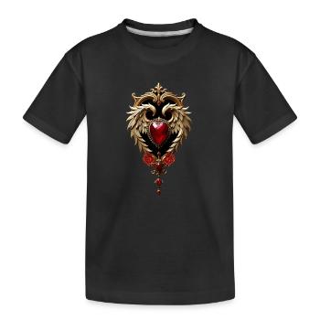 L’élégance en rouge et or - T-shirt bio Premium Enfant - noir - Devant