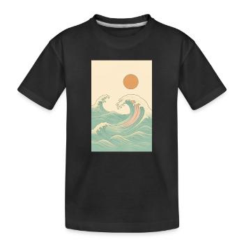 Une photo estivale au bord de la mer - T-shirt bio Premium Enfant - noir - Devant