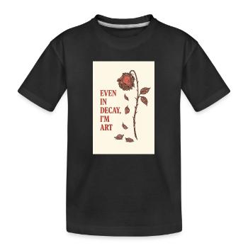 Verfallene Rose mit künstlerischem Zitat - Kinder Premium Bio T-Shirt - Schwarz - Vorne