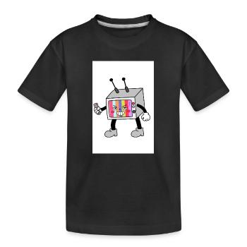 Bunter TV-Roboter - Kinder Premium Bio T-Shirt - Schwarz - Vorne