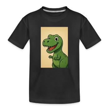 Conception ludique de caricature de dinosaure - T-shirt bio Premium Enfant - noir - Devant
