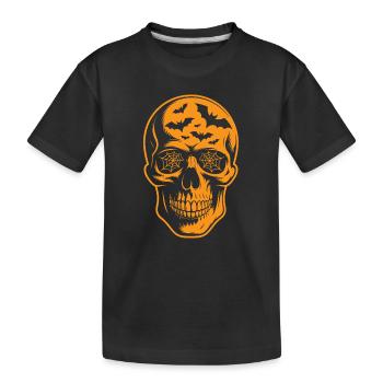 Crâne de toile d’araignée Halloween - T-shirt bio Premium Enfant - noir - Devant