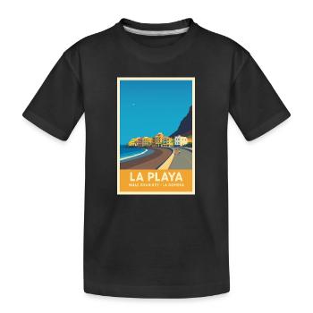La Playa Poster Valle Gran Rey - Kids' Premium Organic T-Shirt - black - Front