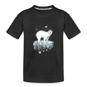 Ours polaire majestueux avec couronne sur banquise - T-shirt bio Premium Enfant - noir - Devant
