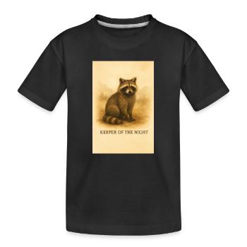 Keeper of the Night Raccoon - Kids' Premium Organic T-Shirt - black - Front