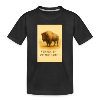 Strength of the Earth Bison - Kids' Premium Organic T-Shirt - black - Front