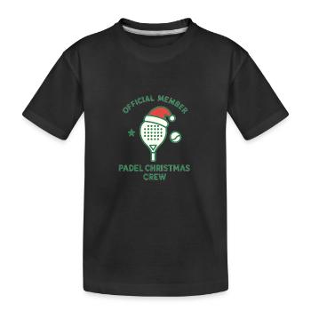 Padel Weihnachts Crew Logo - Kinder Premium Bio T-Shirt - Schwarz - Vorne