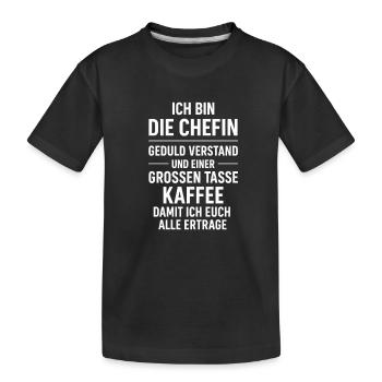 Je suis le patron du café qui dit - T-shirt bio Premium Enfant - noir - Devant