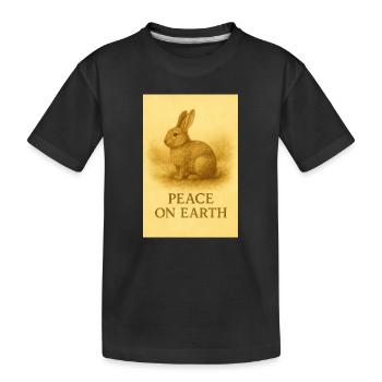 Paix sur Terre Imprimé Lapin - T-shirt bio Premium Enfant - noir - Devant