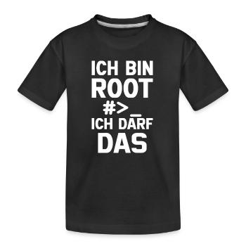 Je suis Root – Sans permission - T-shirt bio Premium Enfant - noir - Devant