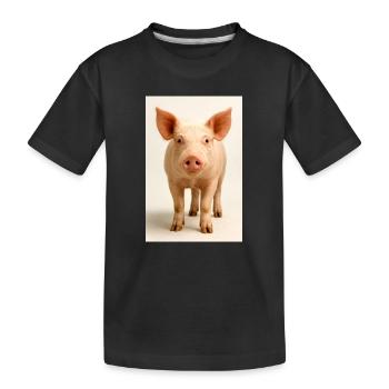 Cochon pastel - T-shirt bio Premium Enfant - noir - Devant