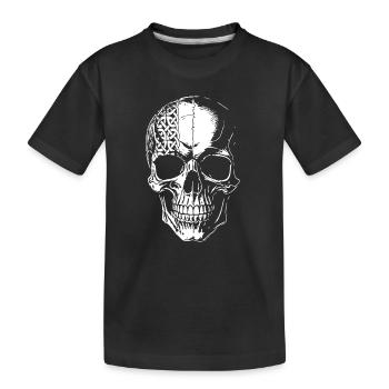Crâne avec un tribal celtique - T-shirt bio Premium Enfant - noir - Devant