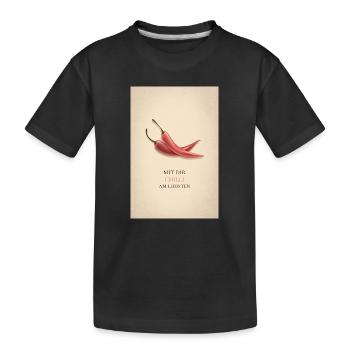 Mit dir Chilli am liebsten - Kinder Premium Bio T-Shirt - Schwarz - Vorne