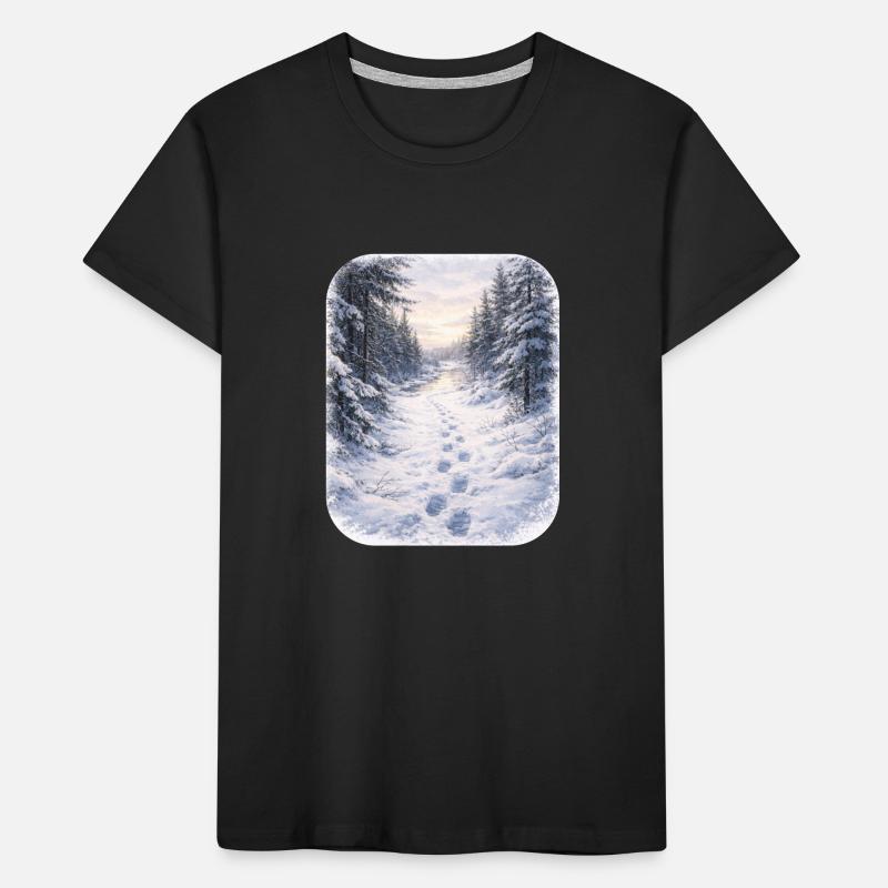 Winter Forest Path Morgenschein Kids' Premium Organic T-Shirt