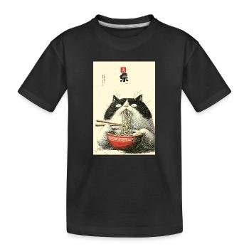 Festin de nouilles Neko - T-shirt bio Premium Enfant - noir - Devant