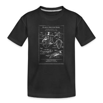 Plague Doctor Mask Blueprint - Kids' Premium Organic T-Shirt - black - Front