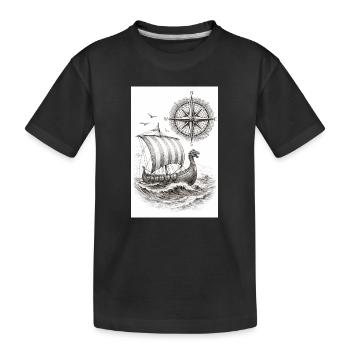 Navire à voile Compass Viking - T-shirt bio Premium Enfant - noir - Devant