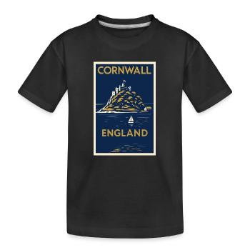 Cornwall, Angleterre – Affiche de voyage Art déco - T-shirt bio Premium Enfant - noir - Devant
