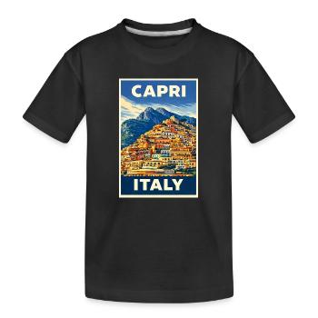 Capri Italie – Affiche de voyage vintage en Méditerranée - T-shirt bio Premium Enfant - noir - Devant