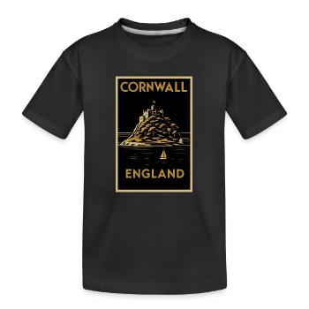 Cornwall, Angleterre – Affiche de voyage Art déco - T-shirt bio Premium Enfant - noir - Devant