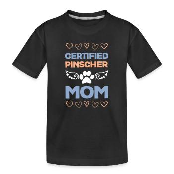 Pinscher Mom Certified - Kinder Premium Bio T-Shirt - Schwarz - Vorne