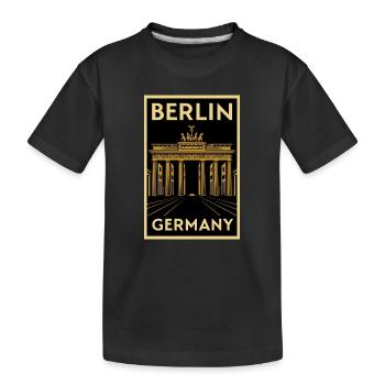 Affiche Art déco Berlin – Porte de Brandebourg - T-shirt bio Premium Enfant - noir - Devant