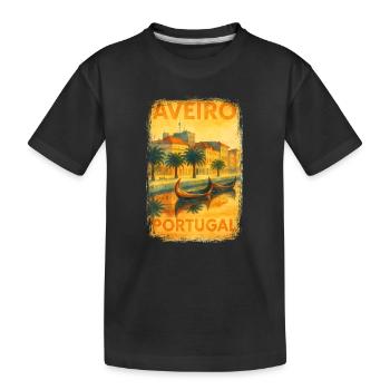 Aveiro, Portugal – Affiche aquarelle Moliceiros - T-shirt bio Premium Enfant - noir - Devant