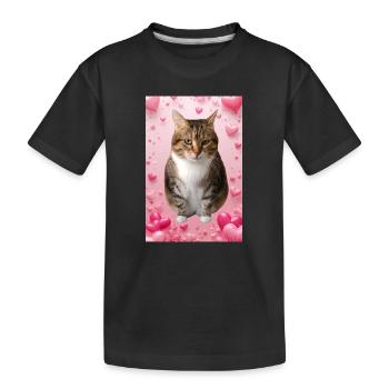 Missty chat avec des coeurs - T-shirt bio Premium Enfant - noir - Devant