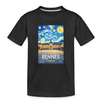 Rennes, France - T-shirt bio Premium Enfant - noir - Devant