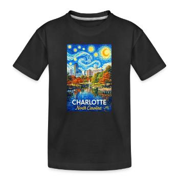 Charlotte, North Carolina - Kids' Premium Organic T-Shirt - black - Front