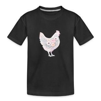 Peinture aquarelle de poule poule - T-shirt bio Premium Enfant - noir - Devant