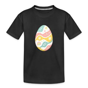 Motif pastel d’œufs de Pâques - T-shirt bio Premium Enfant - noir - Devant