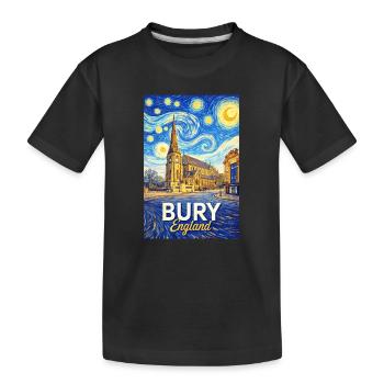 Bury England im Sternennacht-Stil - Kinder Premium Bio T-Shirt - Schwarz - Vorne