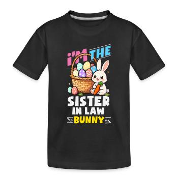 Frohe Ostern Süßer Osterhase Eiersuche Ostereier - Kinder Premium Bio T-Shirt - Schwarz - Vorne