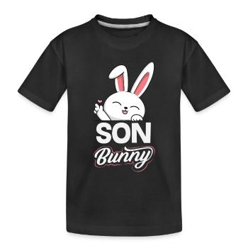 Joyeuse Pâques, douce chasse aux œufs du lapin, œufs de Pâques - T-shirt bio Premium Enfant - noir - Devant