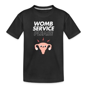 Gebärmutterservice bitte – lustige Gebärmutter-Zeichentrickserie - Kinder Premium Bio T-Shirt - Schwarz - Vorne