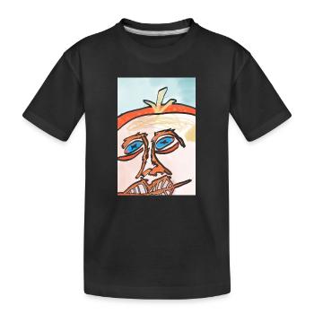 Sonnengesicht in Linienkunst - Kinder Premium Bio T-Shirt - Schwarz - Vorne